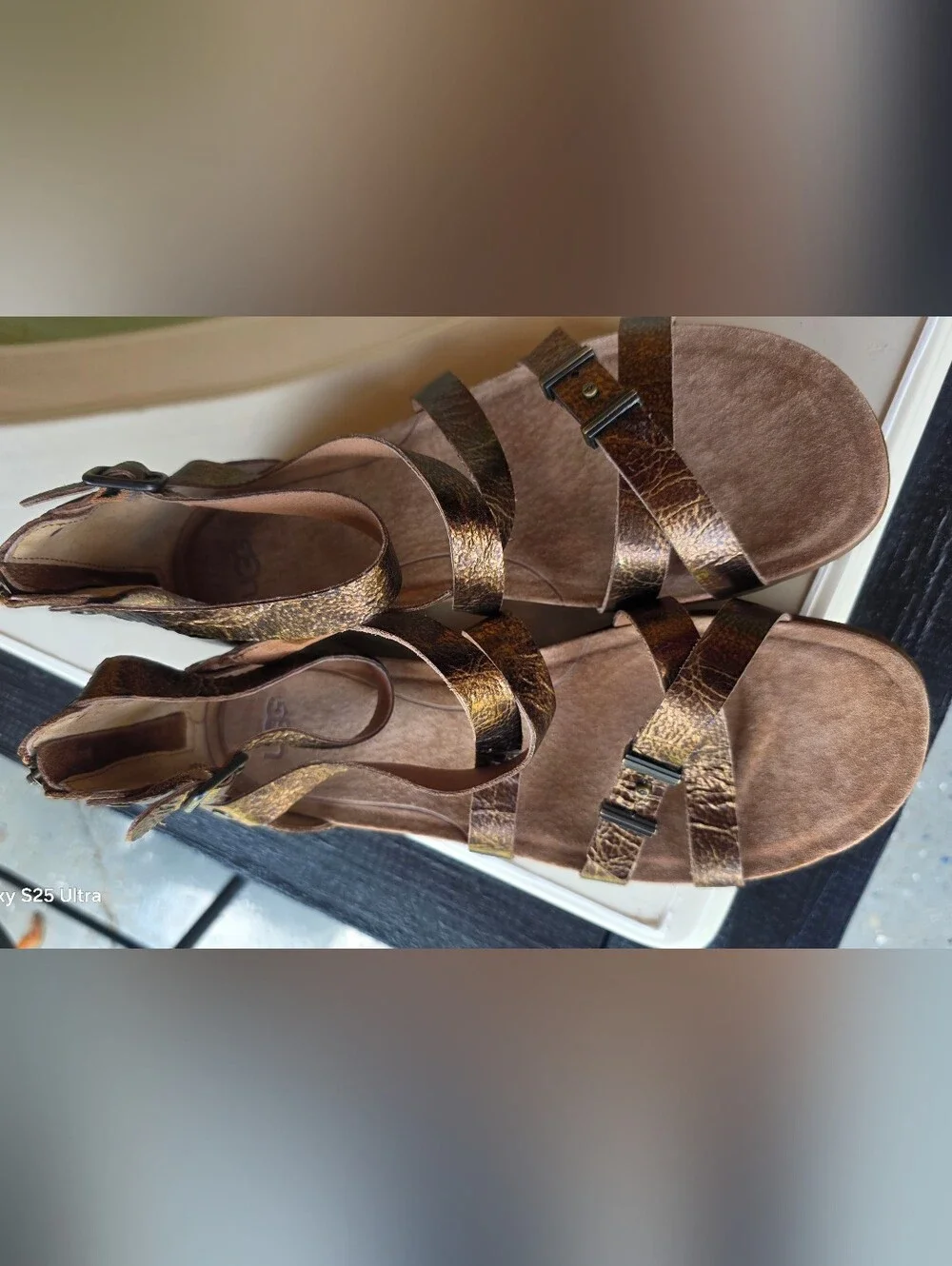 UGG Metallic Bronze Strappy Sandals